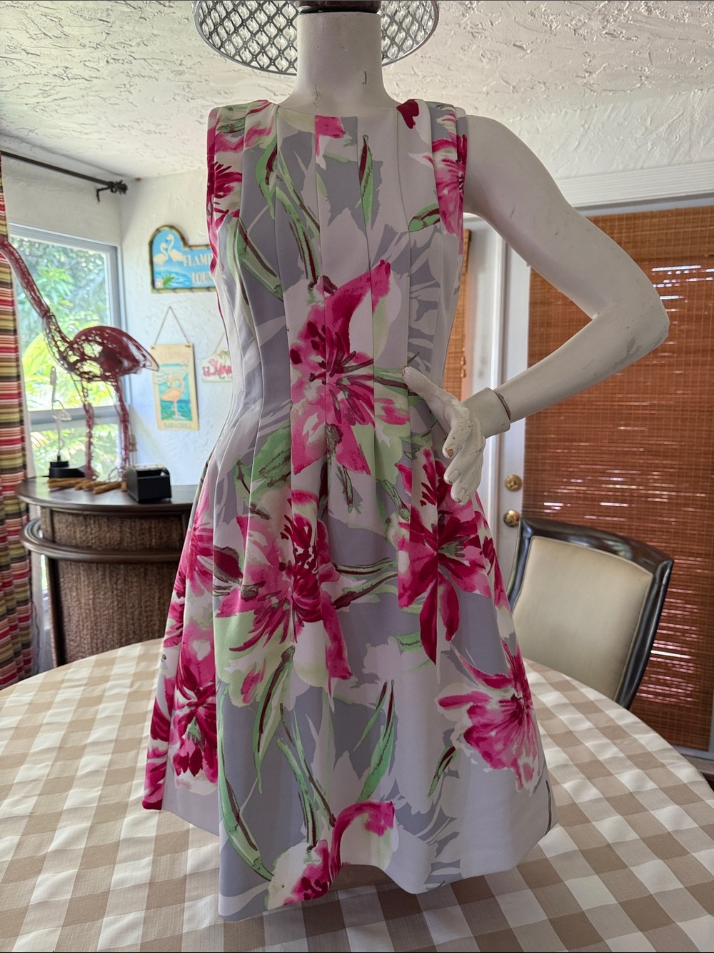 Vince Camuto Lavender Dress with Pink Floral Print
